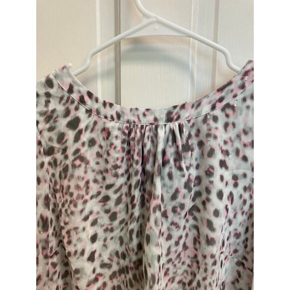 NWOT Talbots‎ Snow Leopard Print Blouse Size M - Picture 8 of 11